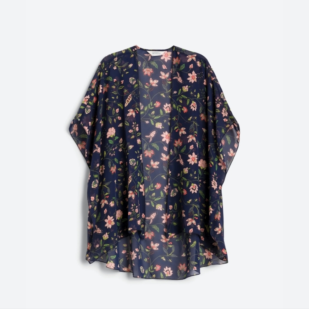 Market and Spruce Chiffon Open Frong Woven Cardigan Kimono